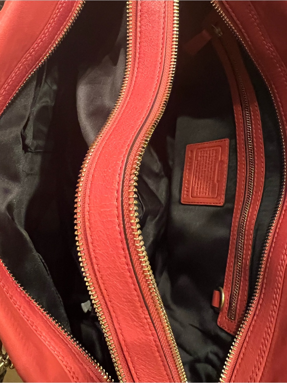 COACH Genuine Leather Double Zip Satchel - Picture 10 of 13